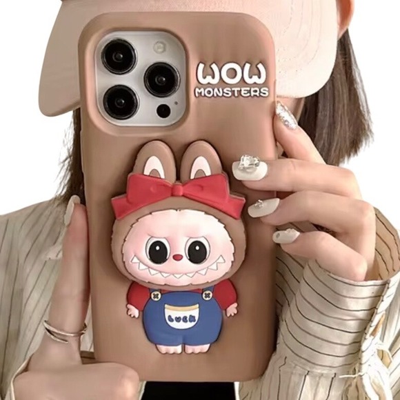 WOW Monsters iPhone 16 Pro Max Case Brown Cute‎ Cartoon Character Cover - Picture 7 of 7